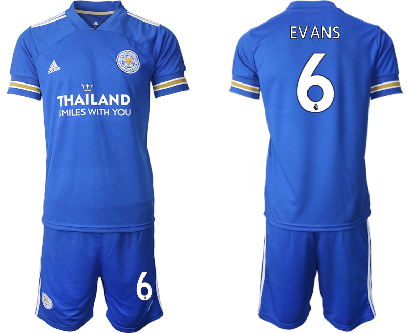 Men 2020-2021 club Leicester City home #6 blue Soccer Jerseys